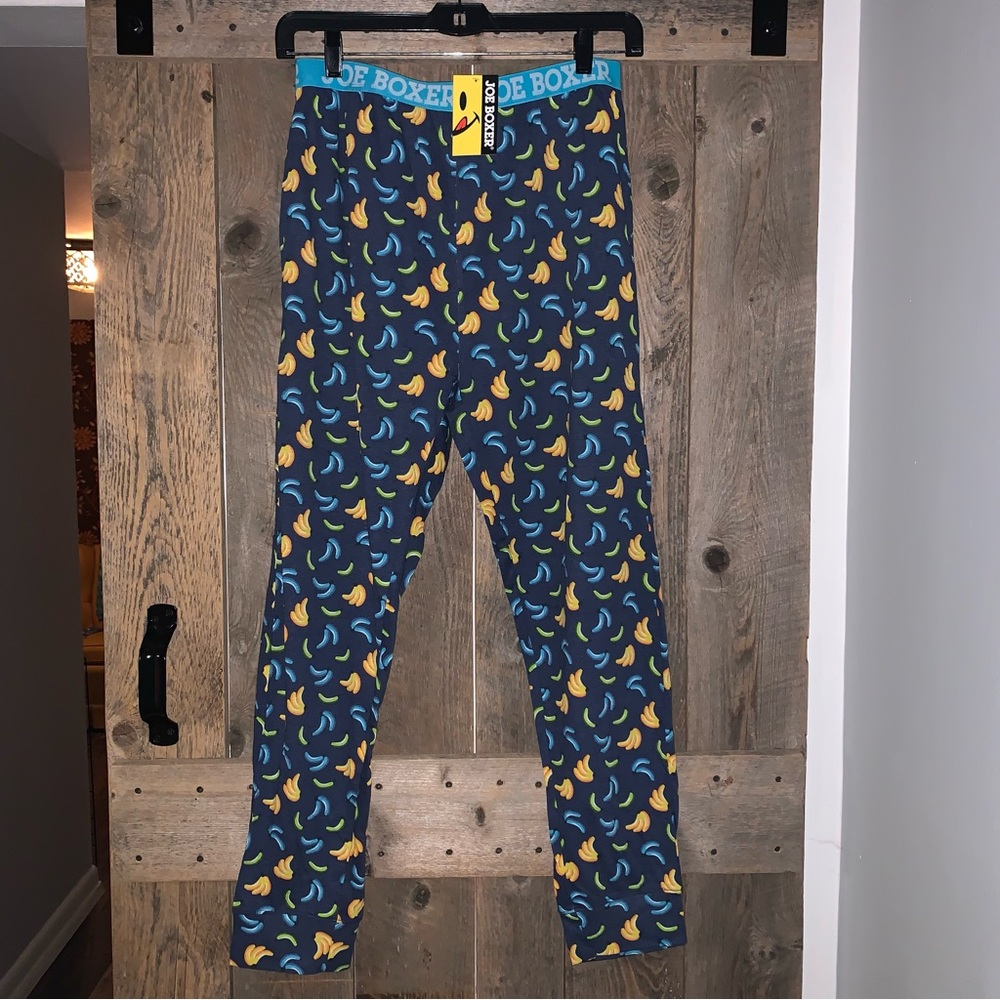 Men’s L Vintage NOS JOE BOXER Allover Bananas  Sleep Pants SPELLOUT Waist Band